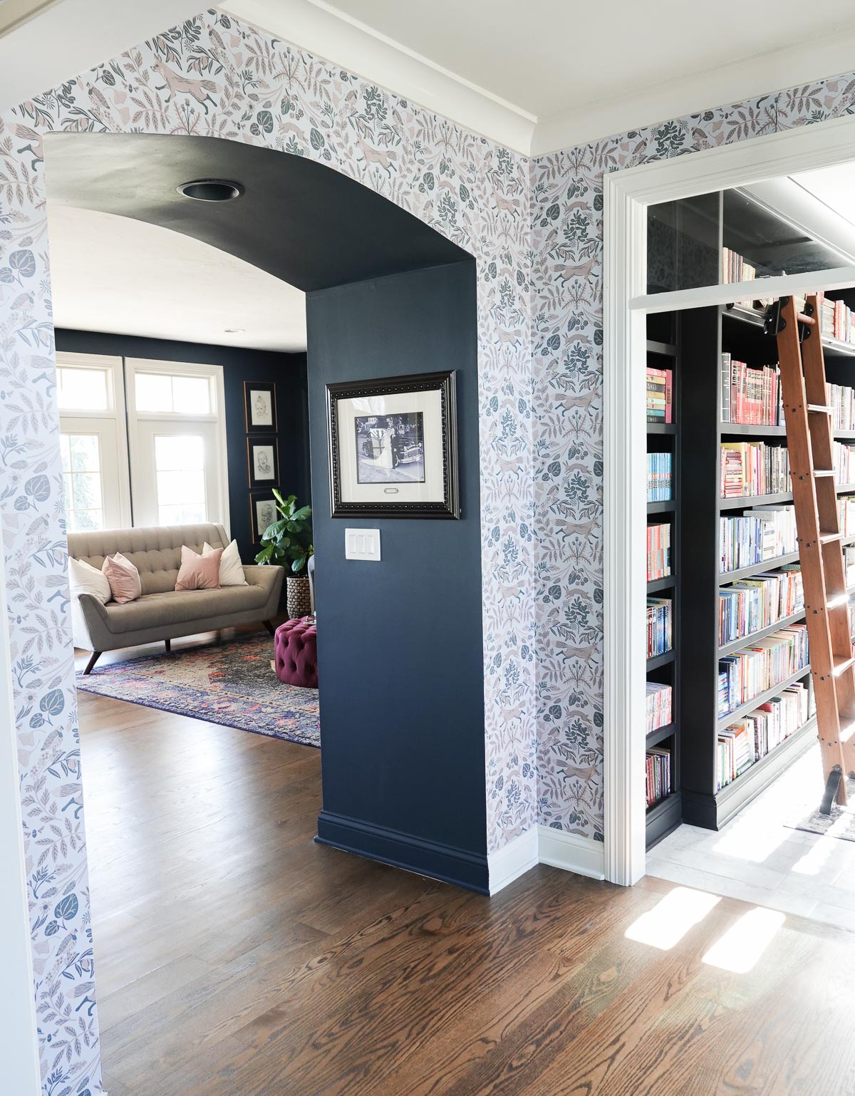 Feature wall wallpaper installation in Columbus by Pacific Painting & Remodeling